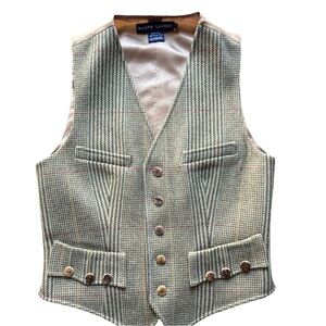 Ralph Lauren Women’s  Tan Plaid Vest